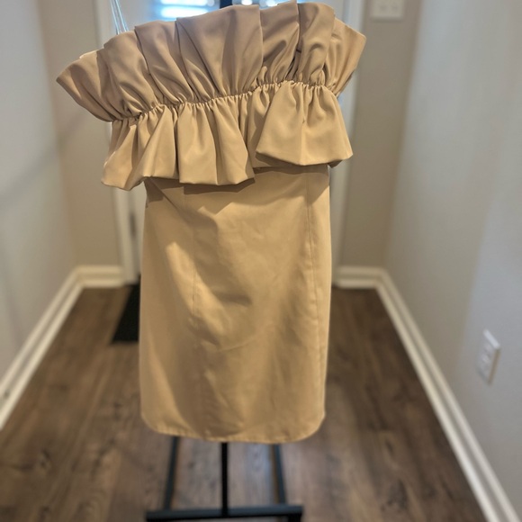 DO+BE Beige Ruffle Mini Dress - Picture 3 of 16